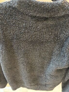White House Black Market Black Sparkle Crew Neck Sweater